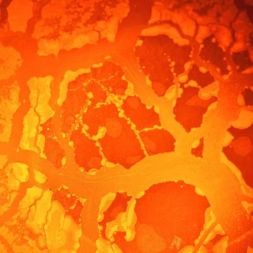 Fluessigstahl makroaufnahme schmelze